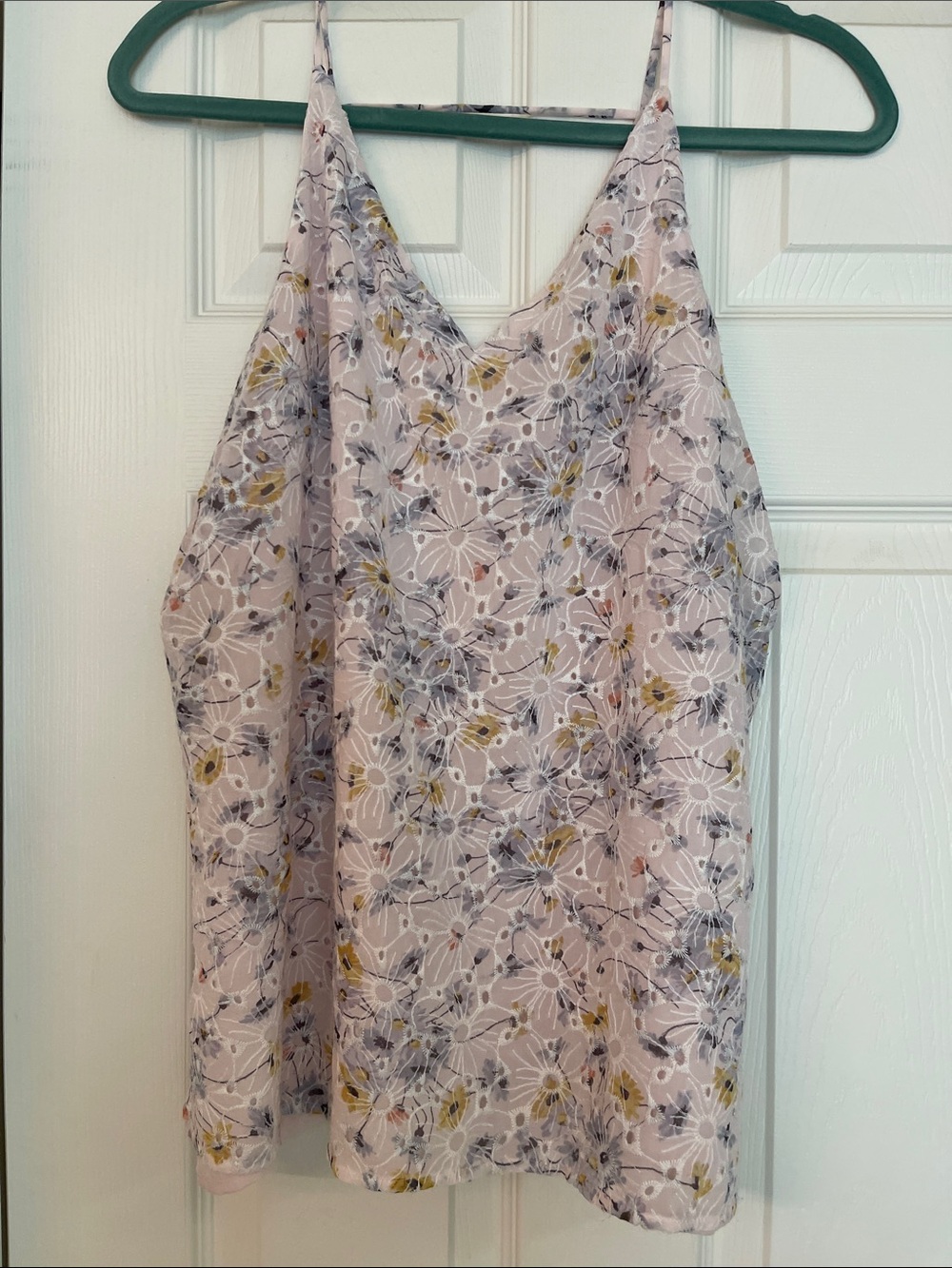 LOFT Pink Floral V-Neck Spaghetti Strap Camisole